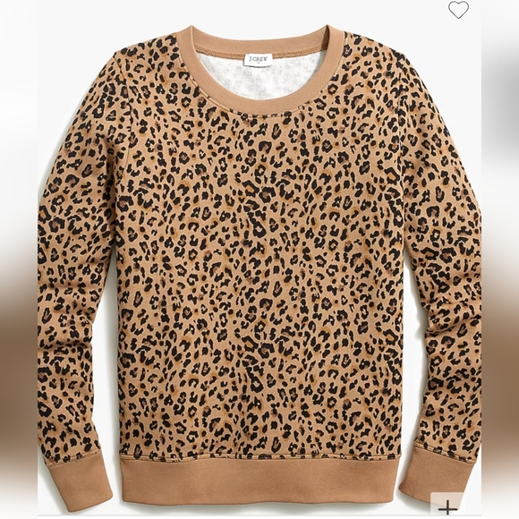 J. Crew Tops - J.Crew Leopard Crewneck Sweatshirt Size M